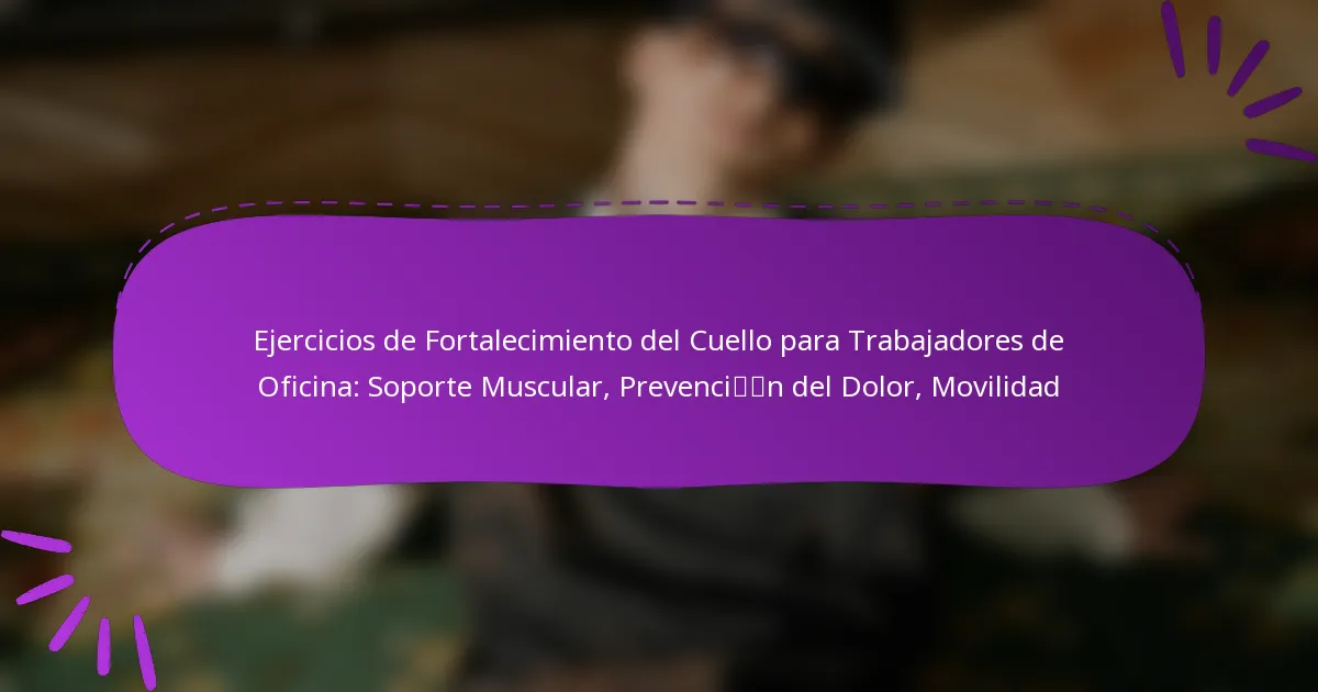Ejercicios de Fortalecimiento del Cuello para Trabajadores de Oficina: Soporte Muscular, Prevención del Dolor, Movilidad