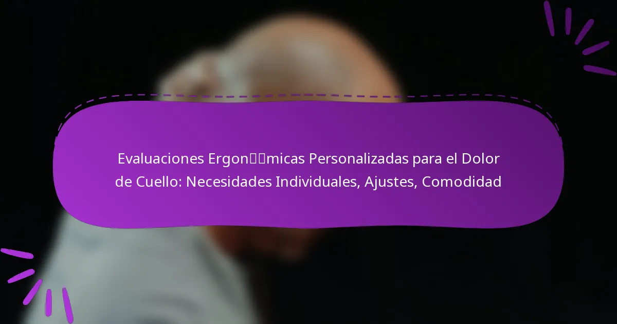 Evaluaciones Ergonómicas Personalizadas para el Dolor de Cuello: Necesidades Individuales, Ajustes, Comodidad