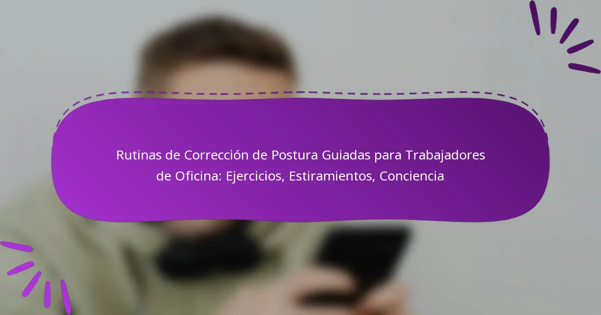 Rutinas de Corrección de Postura Guiadas para Trabajadores de Oficina: Ejercicios, Estiramientos, Conciencia